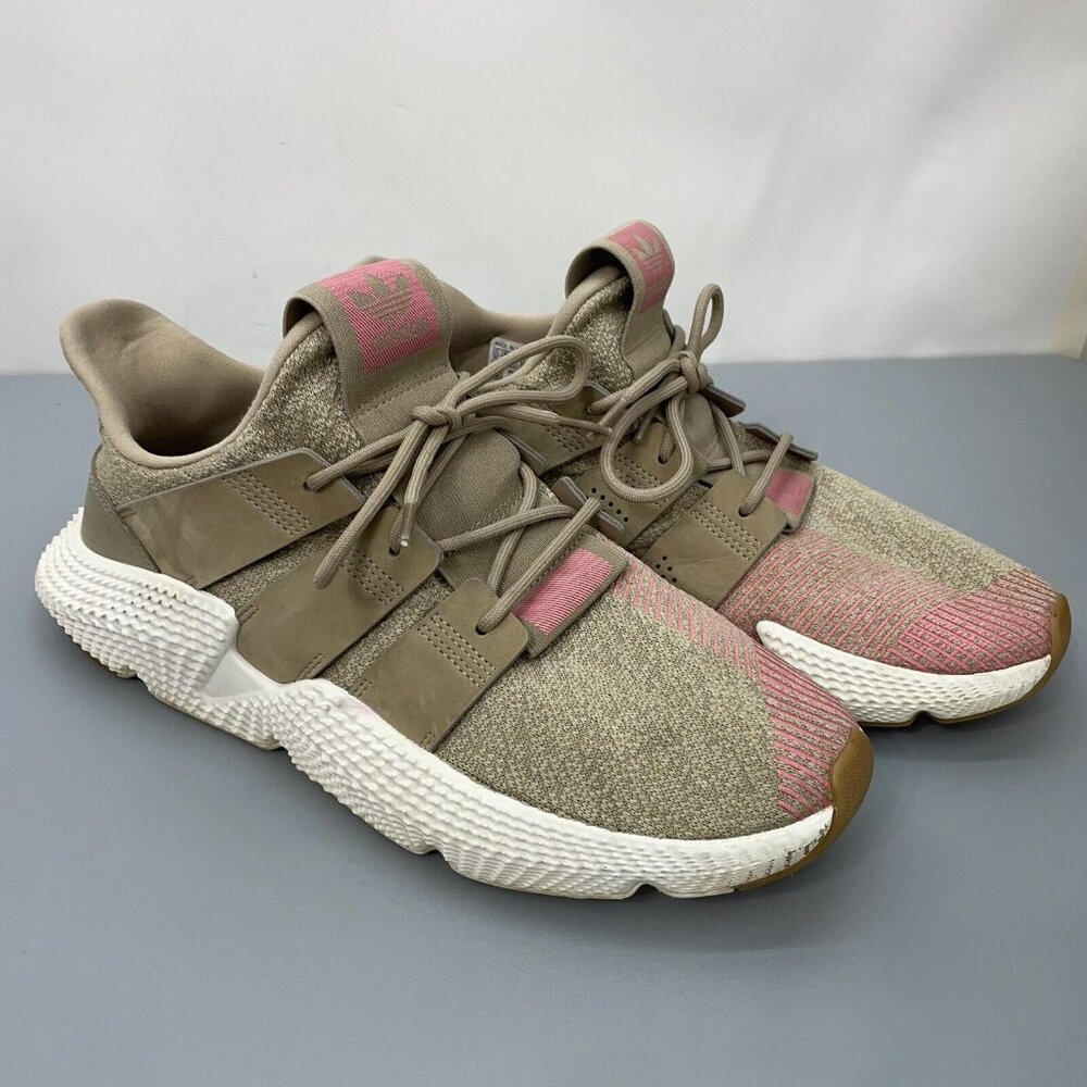 adidas Men's Athletic Sneakers in Olive and Pink Accent